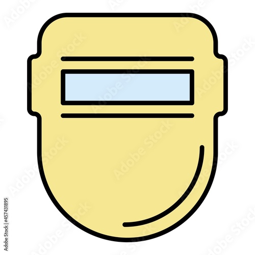 Welder metal mask icon. Outline welder metal mask vector icon color flat isolated on white