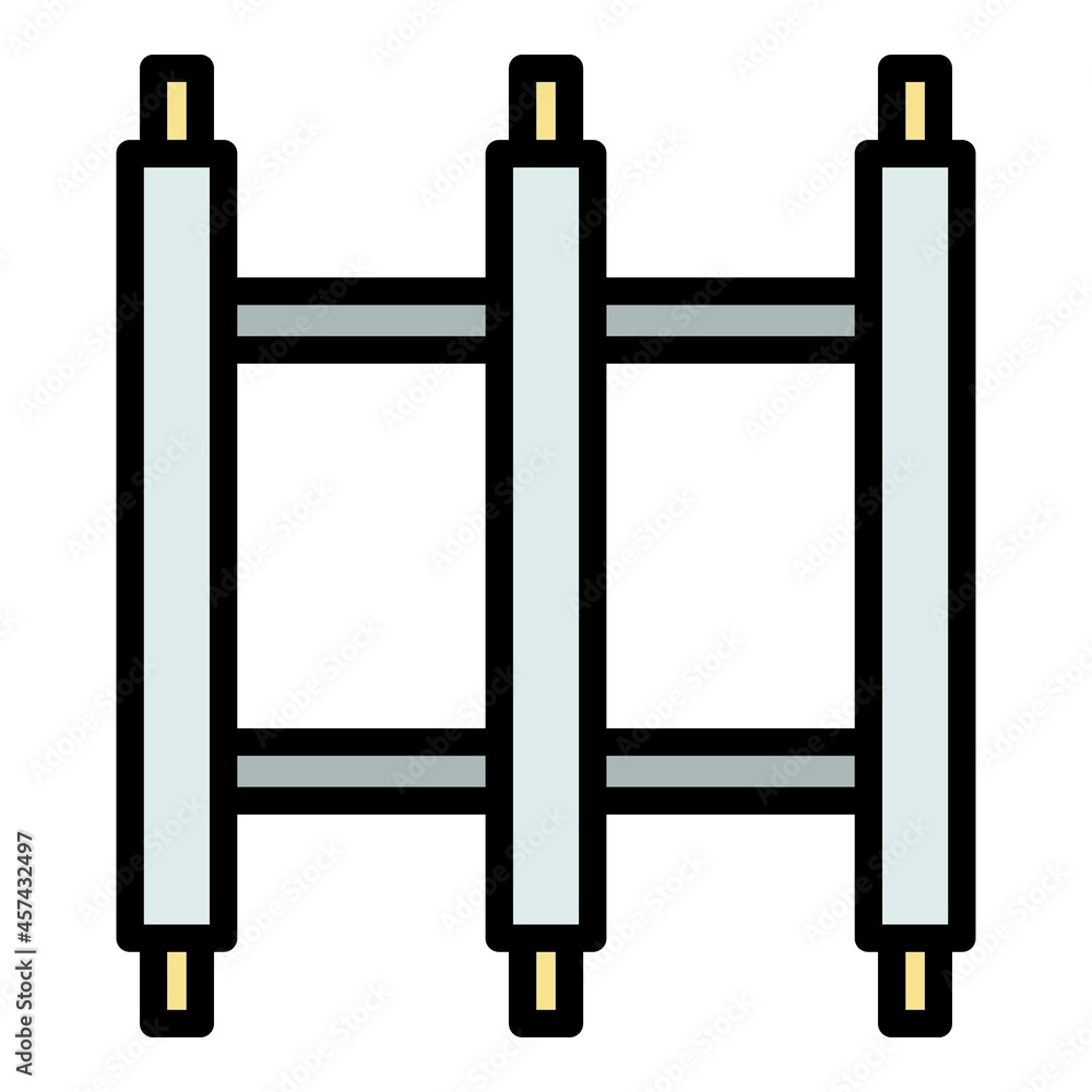 Scaffold construction icon. Outline illustration of scaffold construction vector icon color flat isolated on white Scaffold construction icon. Outline illustration of scaffold construction vector icon color flat isolated on white