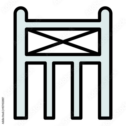 Scaffold structure icon. Outline illustration of scaffold structure vector icon color flat isolated on white