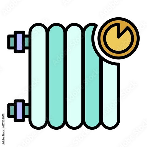 Home radiator icon. Outline home radiator vector icon color flat isolated on white