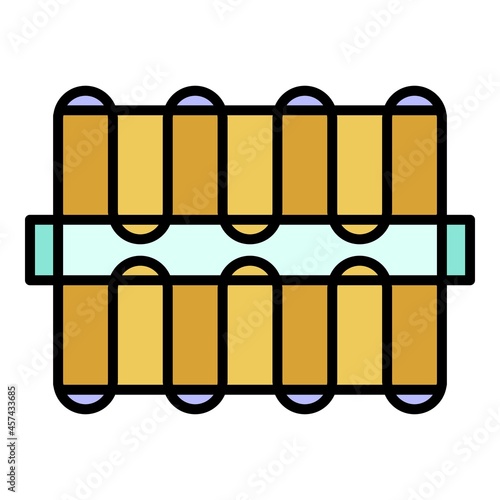 Heater pipe icon. Outline heater pipe vector icon color flat isolated on white
