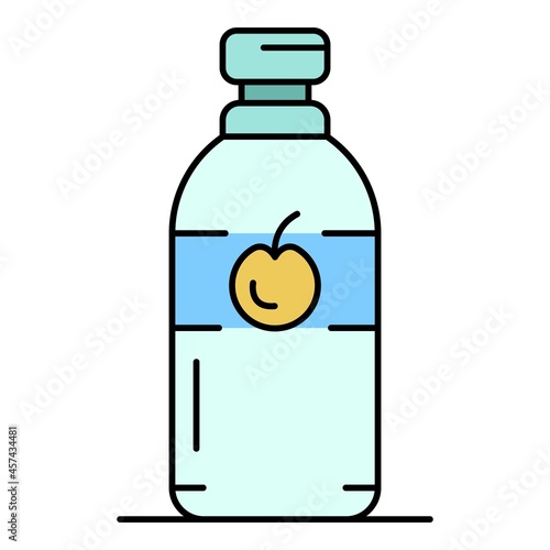Kitchen apple vinegar icon. Outline kitchen apple vinegar vector icon color flat isolated on white