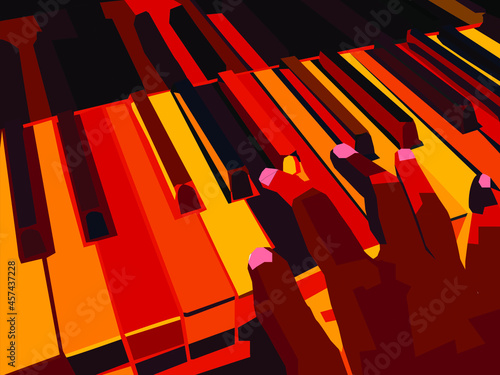colorful pop art piano vector wpap, illustration, wall art decor wall art decor acrylic illustration