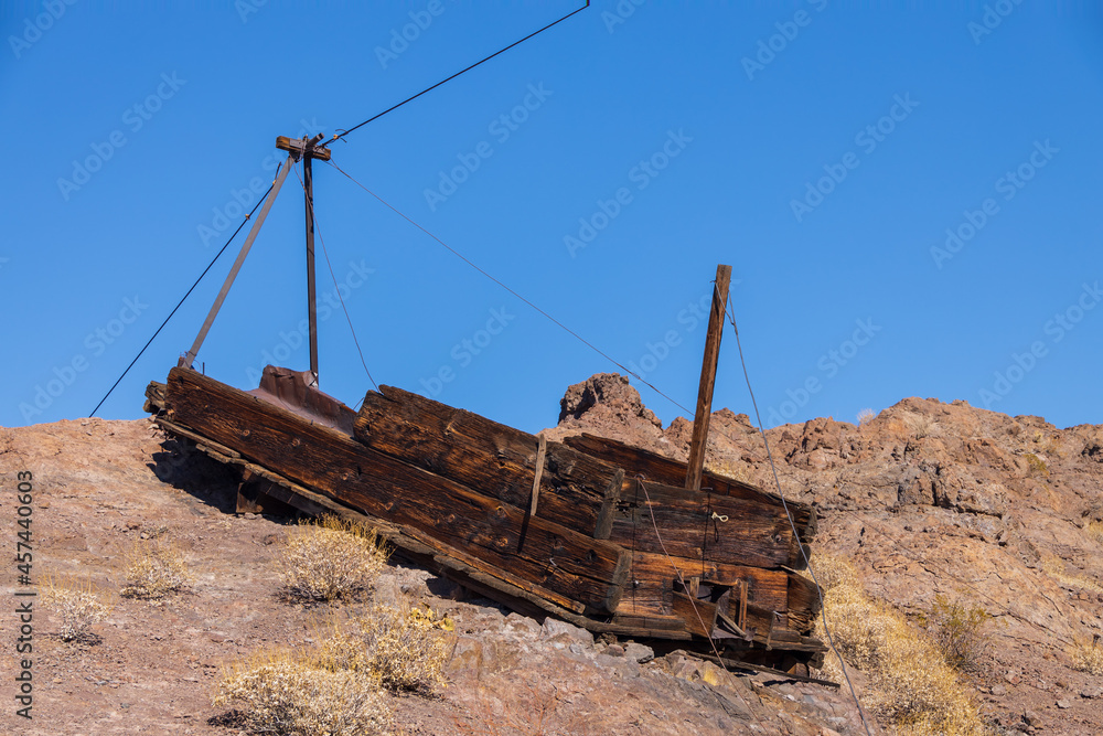 Old mining container in the desert