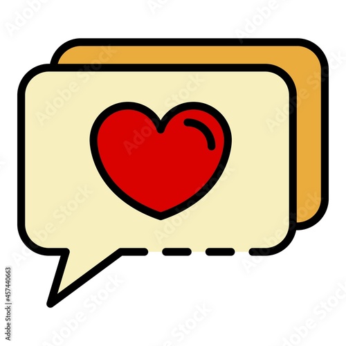Chat like blog icon. Outline chat like blog vector icon color flat isolated on white
