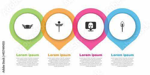 Set Helmet with wings, Caduceus snake medical, Greek helmet and Torch flame. Business infographic template. Vector