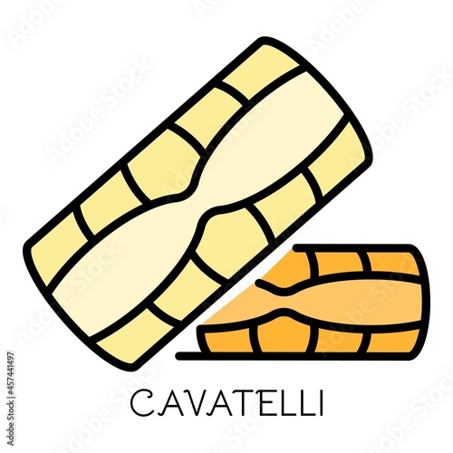 Cavatelli pasta icon. Outline cavatelli pasta vector icon color flat isolated on white
