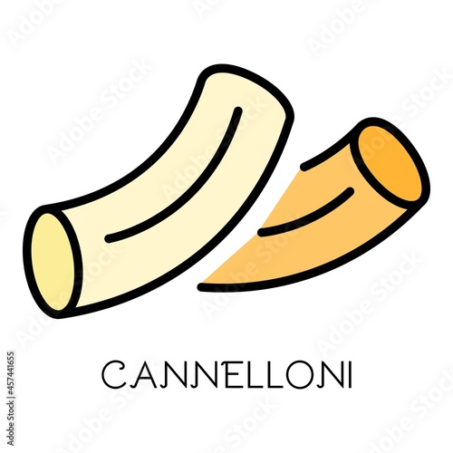 Cannelloni pasta icon. Outline cannelloni pasta vector icon color flat isolated on white
