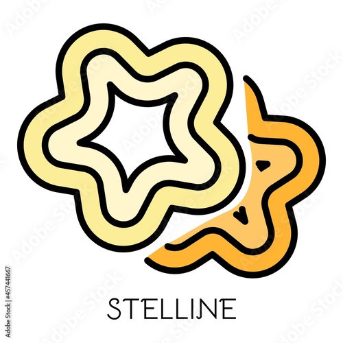 Stelline pasta icon. Outline stelline pasta vector icon color flat isolated on white