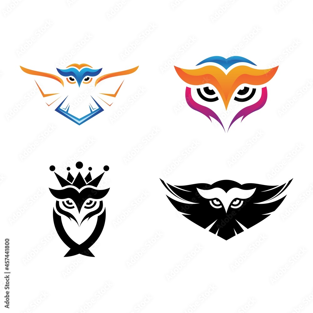 Owl logo icon set Owl logo icon set