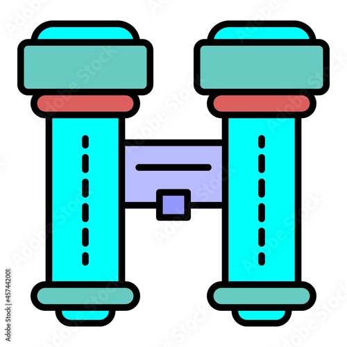 Binocular icon. Outline binocular vector icon color flat isolated on white