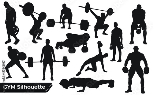 Collection of Gym or Exercise silhouettes in different poses