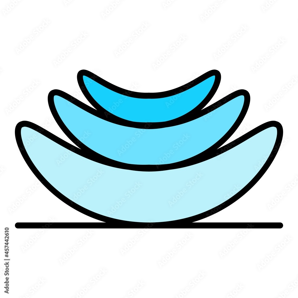 Slice of aloe icon. Outline slice of aloe vector icon color flat isolated on white Slice of aloe icon. Outline slice of aloe vector icon color flat isolated on white