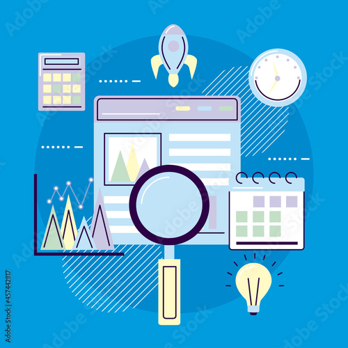 website with loupe icons