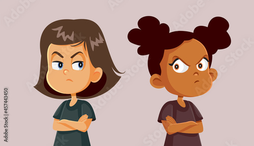 Best Friends Upset with Each other Vector Illustration
