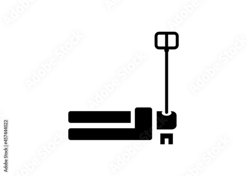 Pallet jack. Simple illustration in black and white.