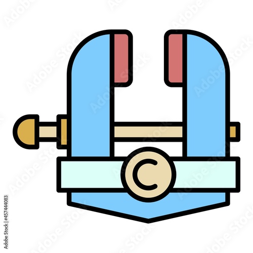 Blacksmith vise icon. Outline blacksmith vise vector icon color flat isolated on white