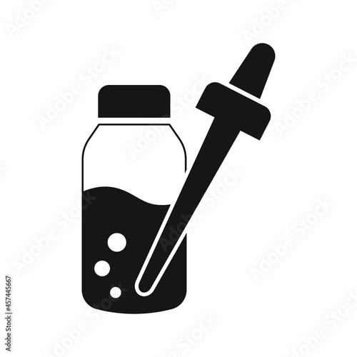 Tincture and dropper icon design isolated on white background