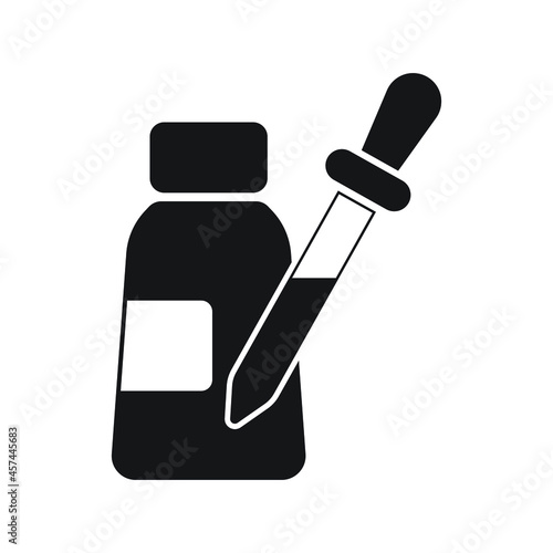 Tincture and dropper icon design isolated on white background