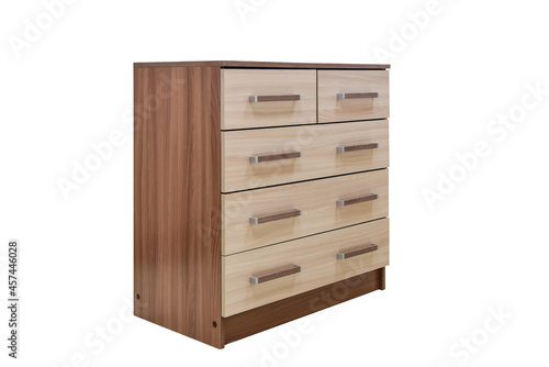 The image of chest of drawers isolated on white background