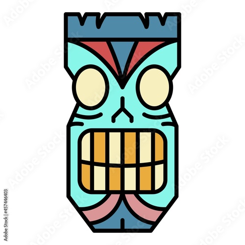 Tahiti idol icon. Outline tahiti idol vector icon color flat isolated on white