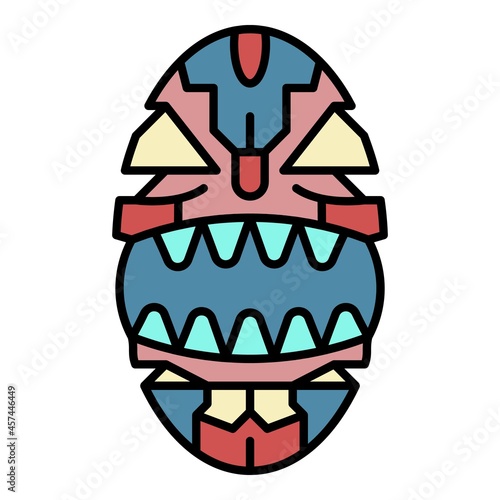 Ancient idol icon. Outline ancient idol vector icon color flat isolated on white