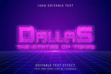 Dallas,3 dimension editable text effect pink gradation purple neon futurist style effect