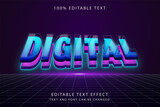 Digital,3 dimension editable text effect blue gradation pink modern futurist layers style