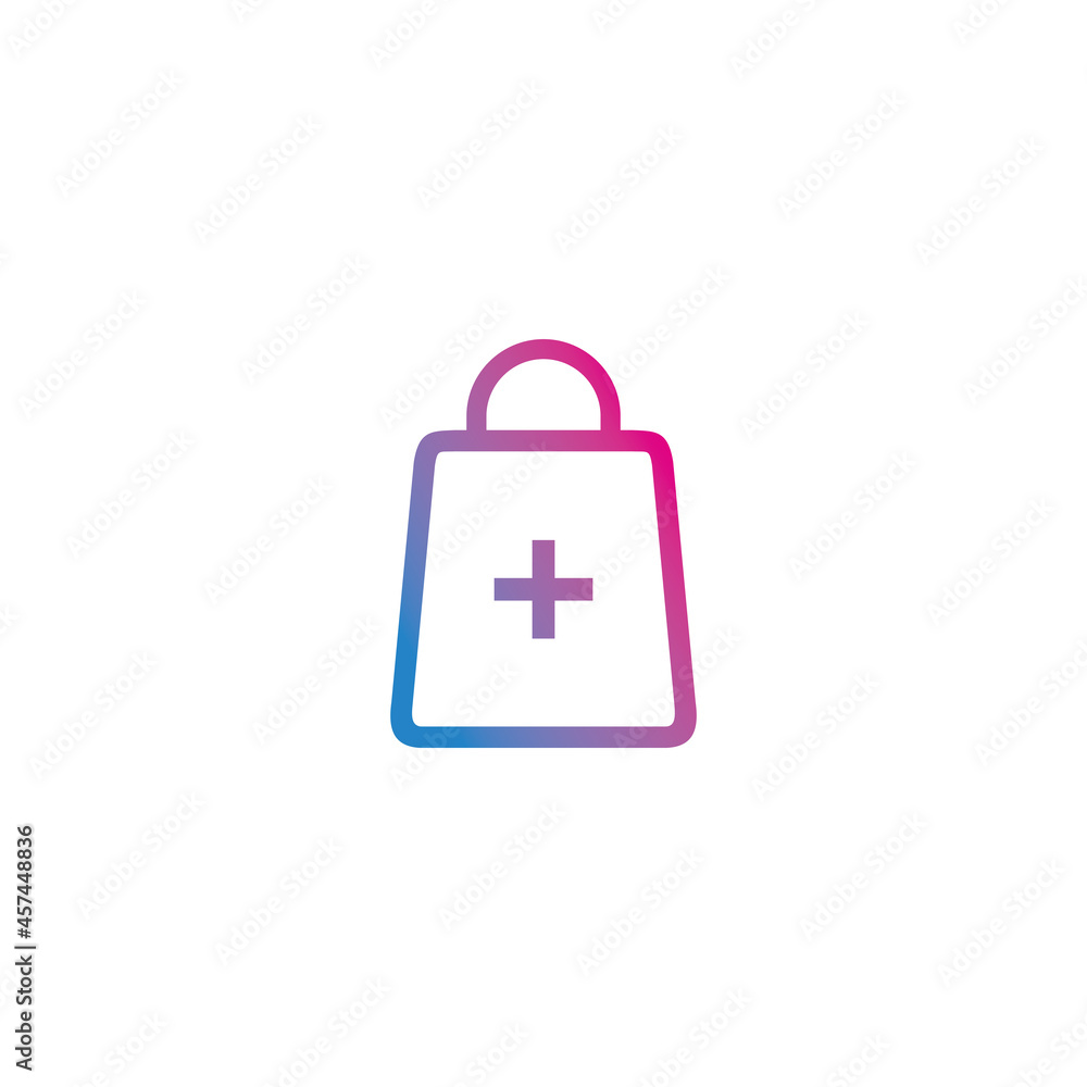 Add shopping bag outline gradient icon Add shopping bag outline gradient icon