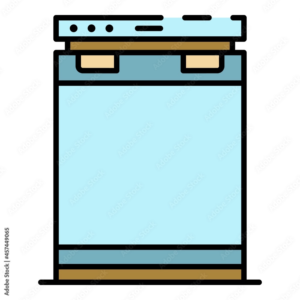 Magazine freezer icon. Outline magazine freezer vector icon color flat isolated on white Magazine freezer icon. Outline magazine freezer vector icon color flat isolated on white