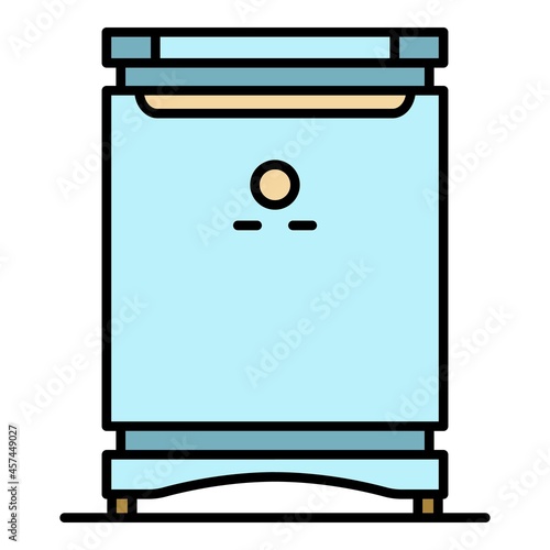 Modern home freezer icon. Outline modern home freezer vector icon color flat isolated on white