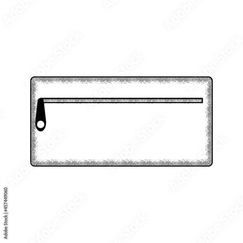 Isolated vintage sketch of a pencilcase School supply icon