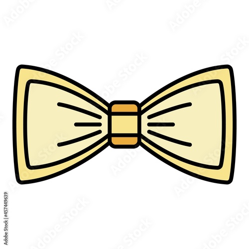 Woman bow tie icon. Outline woman bow tie vector icon color flat isolated on white