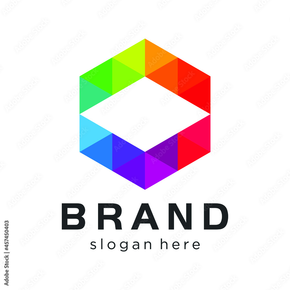Colorful hexagon logo ready to use. Colorful hexagon logo ready to use.