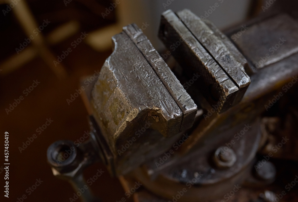 old locksmith vice out of focus old locksmith vice out of focus
