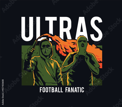 illustration of football supporter fanatic