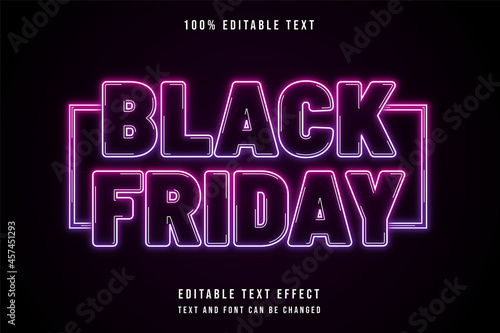 black friday,3 dimension editable text effect pink gradation purple neon text effect