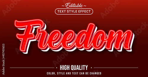 Editable text style effect - Freedom text style theme. photo