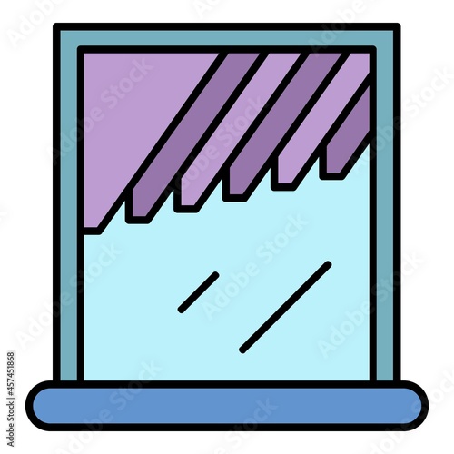 Window shade icon. Outline window shade vector icon color flat isolated on white