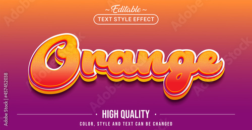 Editable text style effect - Orange text style theme.