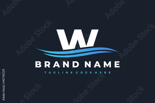 letter W wave logo