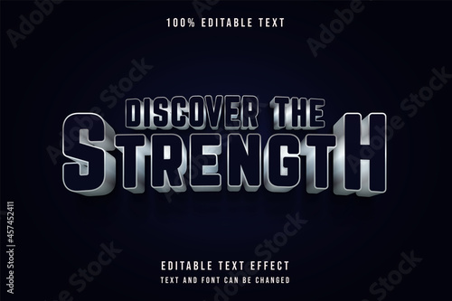 discover the strength 3 dimensions editable text effect blue gradation shadow text style