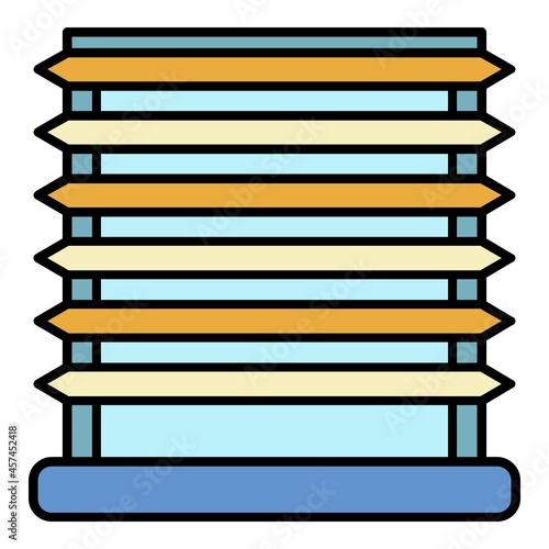 Horizontal louvers icon. Outline horizontal louvers vector icon color flat isolated on white