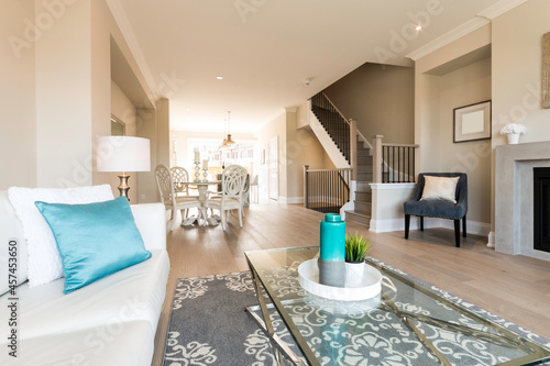 Well Staged Living Room and Dining on Real Estate for Sale