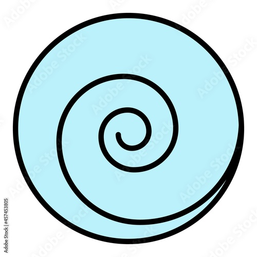 Circle spiral icon. Outline circle spiral vector icon color flat isolated on white