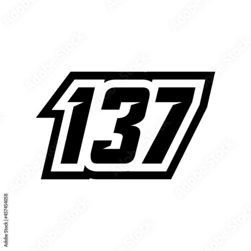 Racing number 137 logo on white background