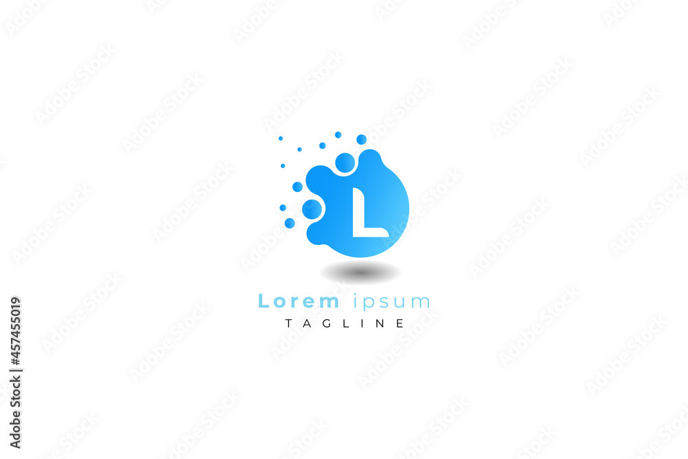 Letter L blue colour creative and simple bubble modern business logo Letter L blue colour creative and simple bubble modern business logo
