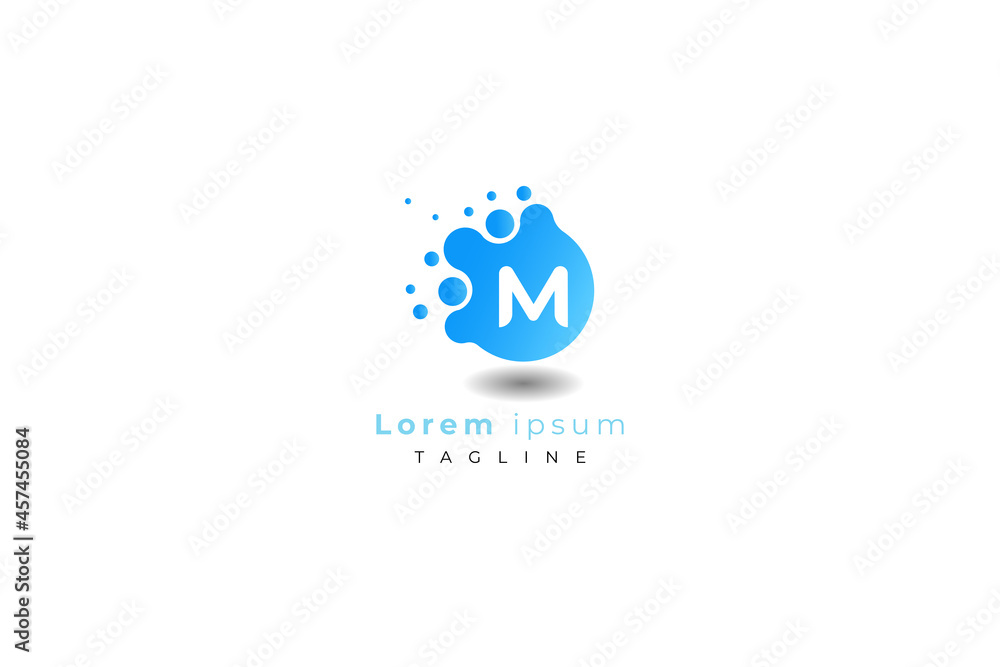Letter M blue colour creative and simple bubble modern business logo Letter M blue colour creative and simple bubble modern business logo
