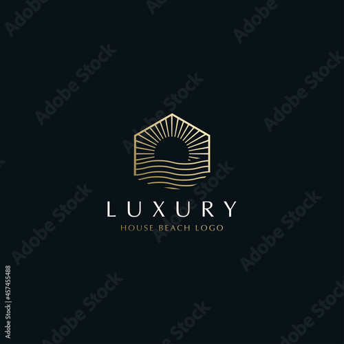 HOUSE BEACH LUXURY LOGO DESIGN