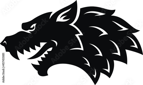 Symbol of An Aggressive Wolf Medieval Style